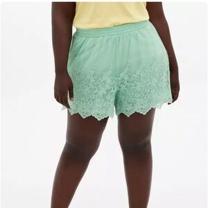 Torrid size 3 Pull-On Stretch Mesh Mid-Rise Short Mint Green